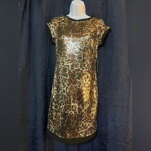 Vince Camuto Women’s Sequin Animal Print Dress Size 2 NWT